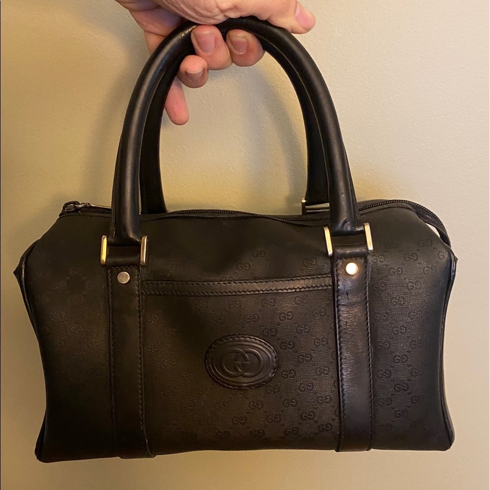 Stunning Gucci Black Boston Satchel Bag